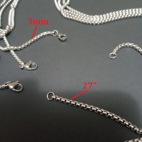 12 Pack New 27" Stainless Steel Corn Unisex Chains - Picture 2 of 5